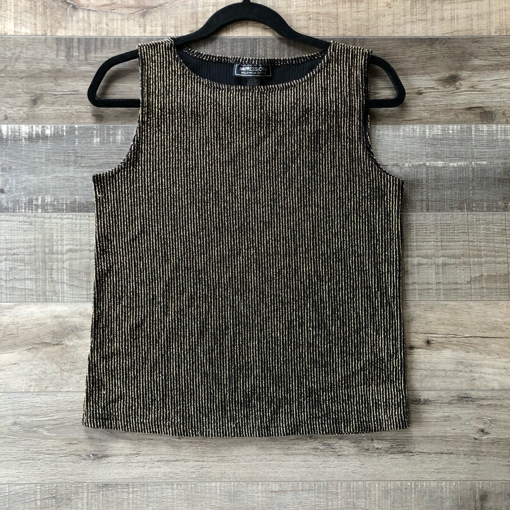 Impressions Black/Gold Sm Tank Top